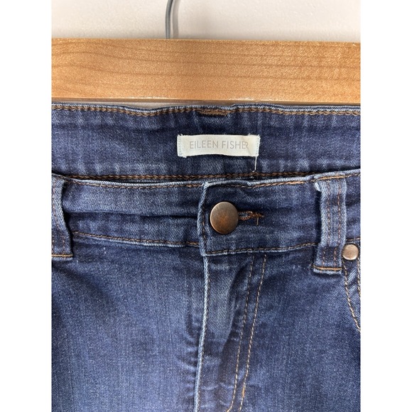 Eileen Fisher Stretch Cotton Blue Medium Wash Straight Leg Jeans Size 14 - Picture 4 of 9
